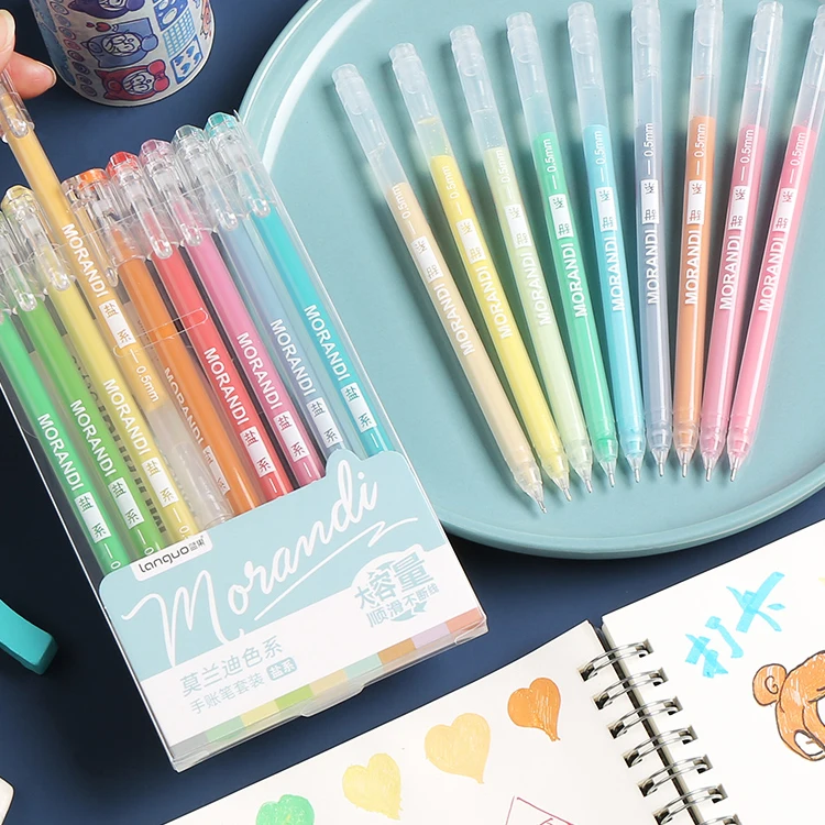 

Zanken morandi color gel pen set students with cute creative hand pen color pen simple retro