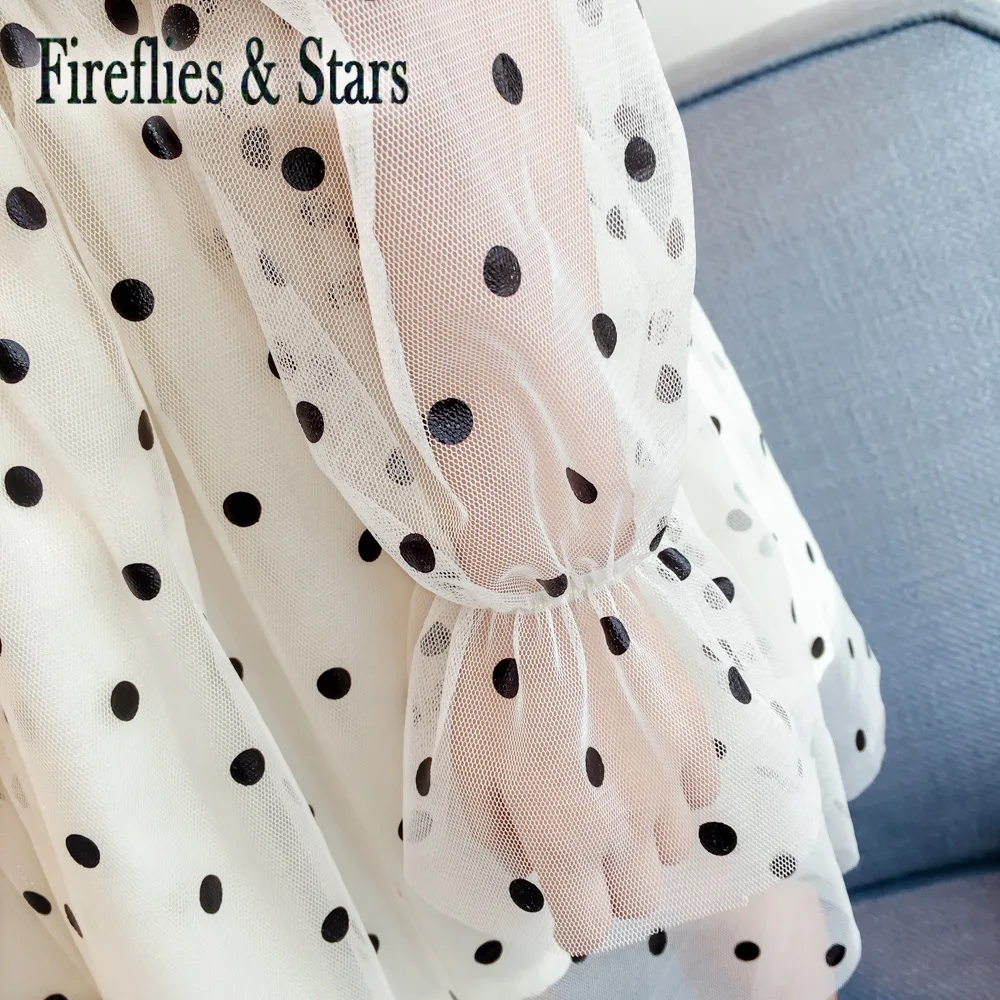 Spring Autumn girls tutu dress Baby kids Children vestidos French style dot mesh see through lacing 2 to 8 yrs | Детская одежда и