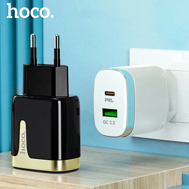 HOCO 18 Вт USB зарядное устройство Быстрая зарядка QC PD 3 0 Type C штепсельная вилка