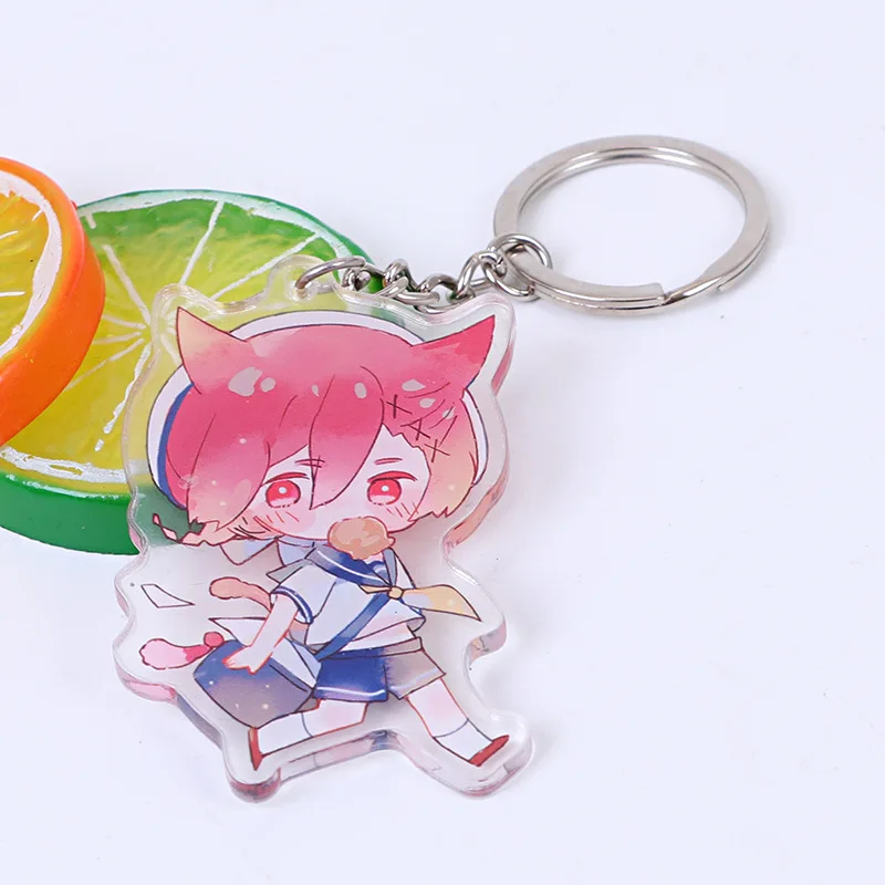 

Cartoon Anime Figure Keychain Kawaii lemon Girl Star Acrylic Key Ring Children's Women Bag Decoration Gift Charm Jewelry