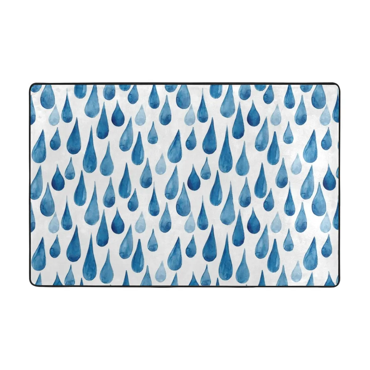 

Watercolor Rain Drops Doormat Carpet Mat Rug Polyester Non-Slip Floor Decor Bath Bathroom Kitchen Living Room 60x90