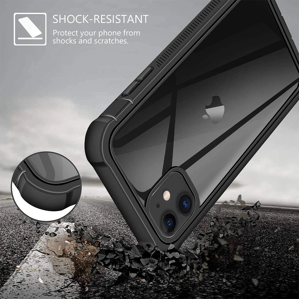 

360 Full Body Screen Protector Transparent Case For iPhone 12 Pro Max Mini 11 Xs X Xr 6 6S 7 8 Plus SE2 Shockproof Phone Cover