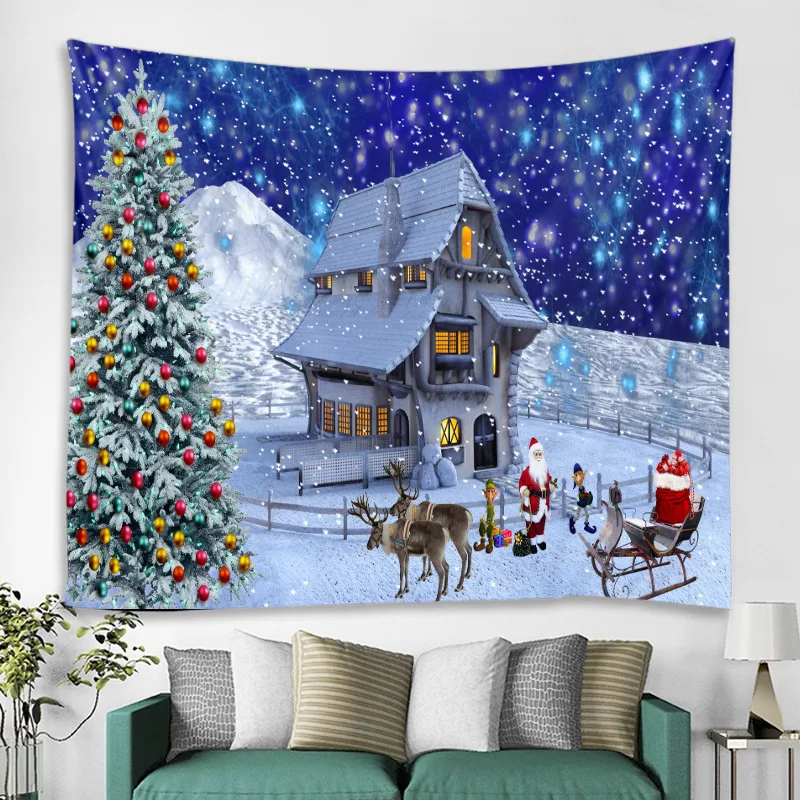 

Santa Claus Background Wall Decoration Tapestry Living Room Bedroom Wall Hanging Towel Photo Background Hanging Paintings