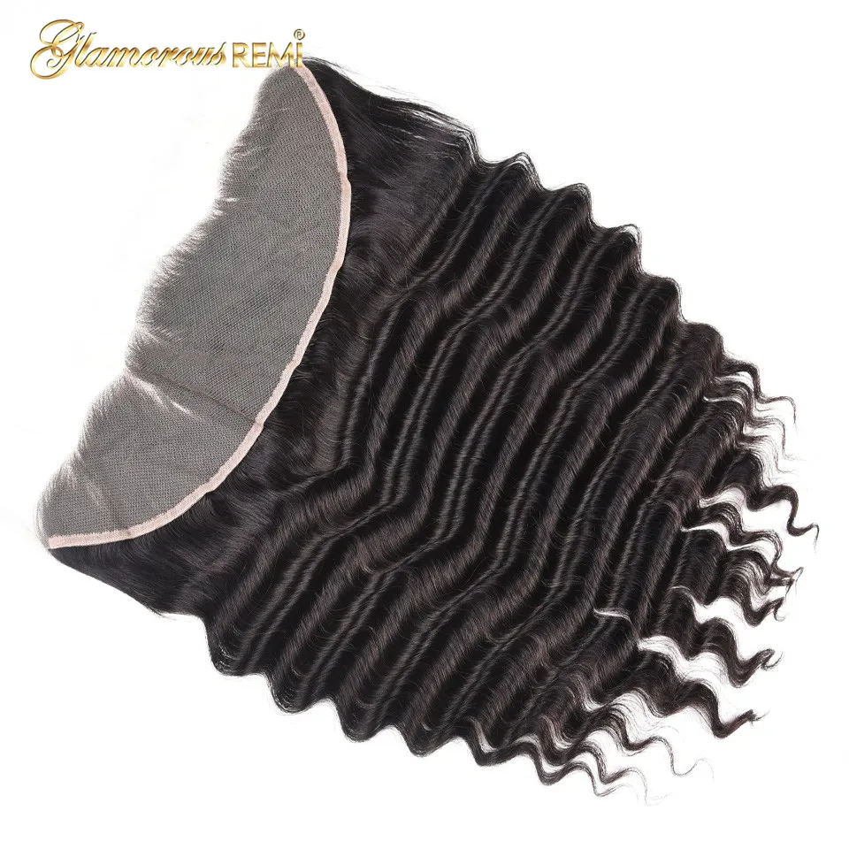 

Brazilian Loose Deep Wave Lace Frontal With Baby Hair Natural Color 13x4 Deep Wave Lace Frontal For Women Human Hair 8-20 Inch