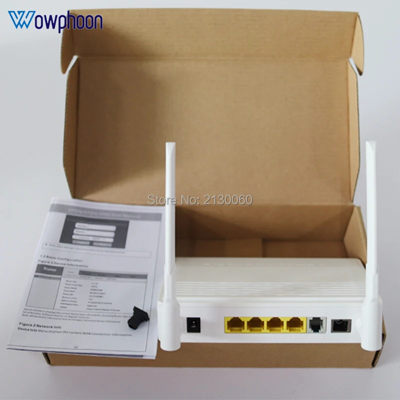 

Оптический сетевой терминал OTOP xpon onu ftth ont 1GE + 1FE + POTS + WIFI, SC UPC интерфейс, английская прошивка