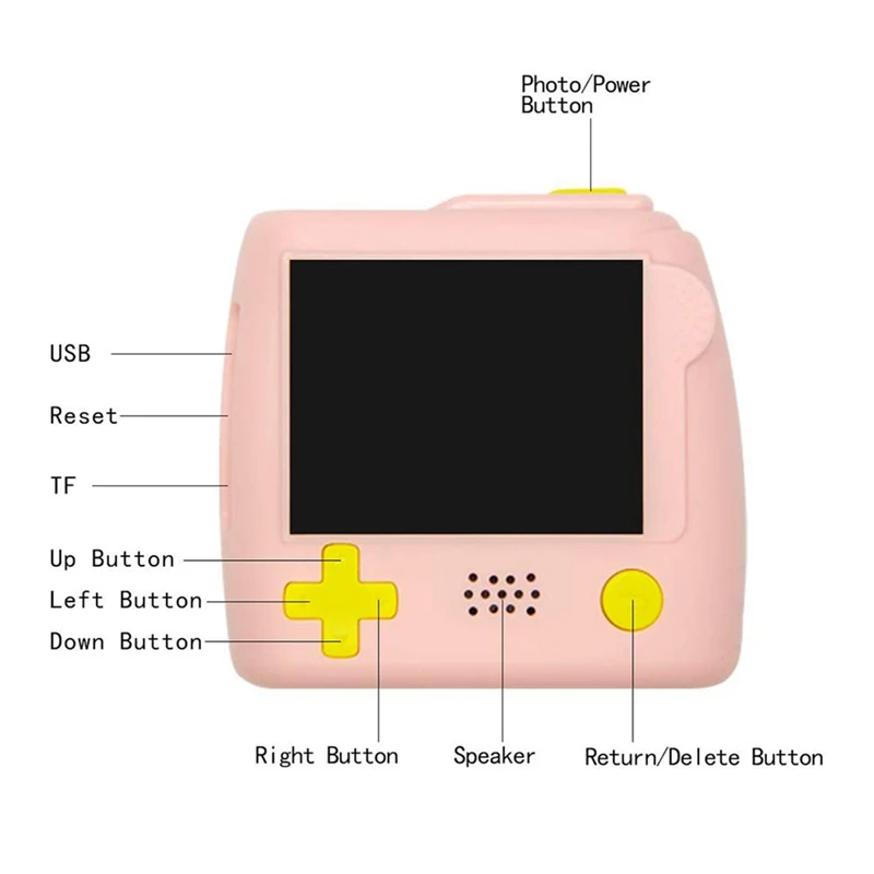 900W Pixel Children's Mini Digital Camera Retro MP3 Game Small SLR Flash Outdoor Shockproof Photo Sticker | Электроника