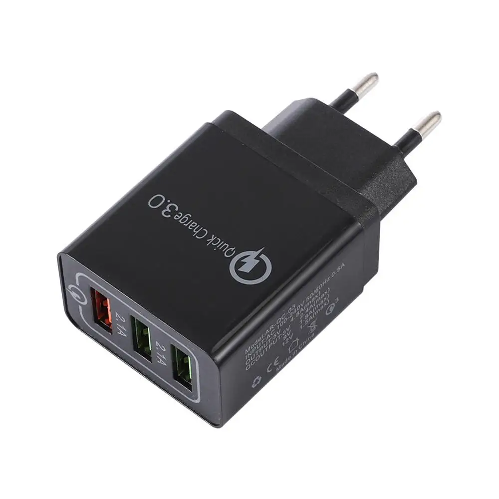Сетевое зарядное устройство с 3 USB портами и поддержкой быстрой