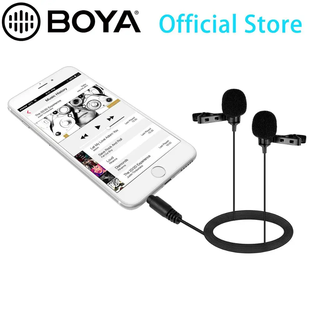 BOYA BY LM400 двойной всенаправленный конденсаторный петличный микрофон для iPhone iPad