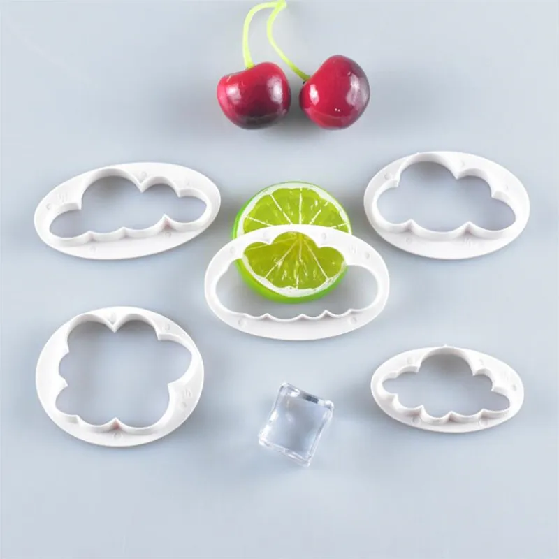 

5Pcs/set Fondant Cutter Cloud Plastic Cake cookie biscuit Cutter Fondant Mold Fondant Cake Decorating Tools Sugar craft