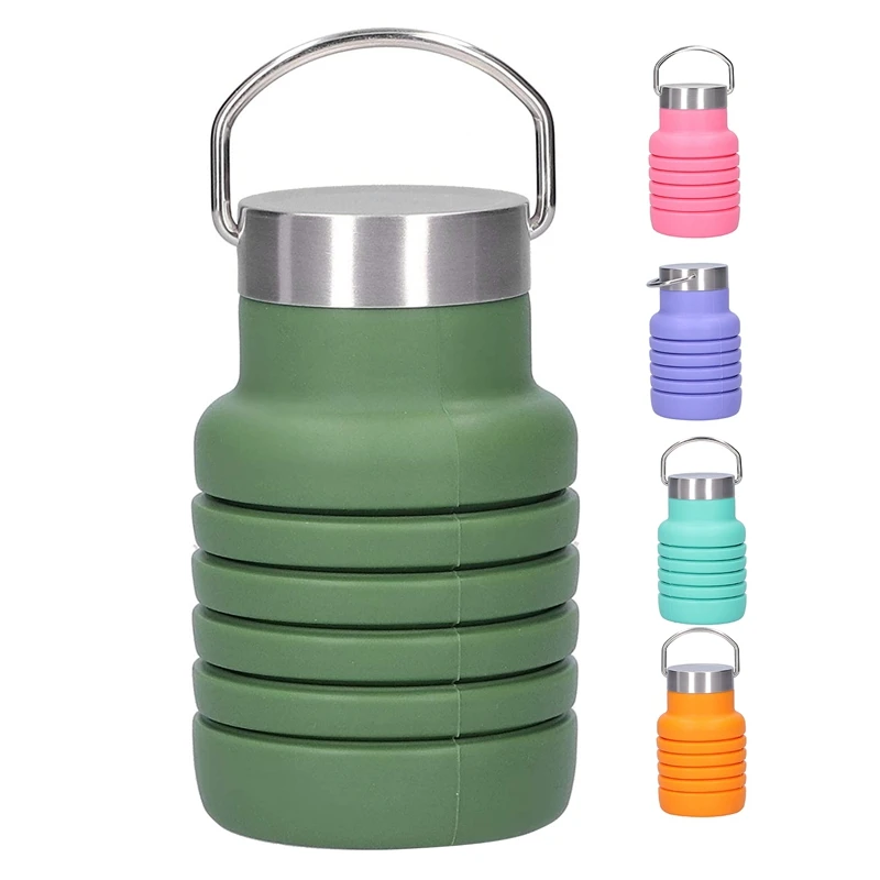 

Sports Water Bottle 550Ml Foldable Water Bottle Reusable Water Bottle Use on Travel Bikes Outdoor Sports