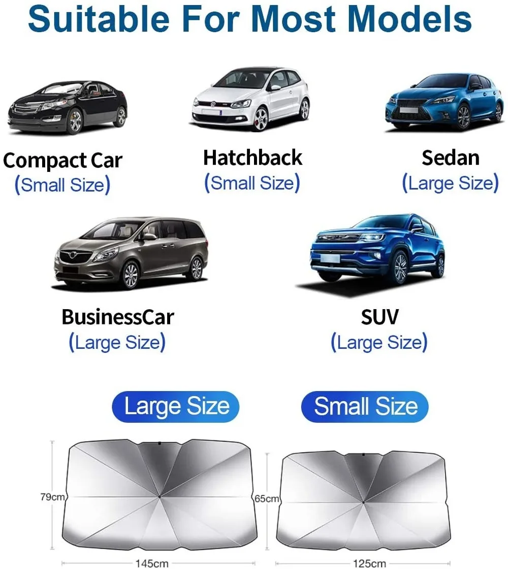 

Car Sun Shade Protector Parasol Auto Front Window Sunshade Cover Protector Interior Windshield Sun UV Ray Protection Accessories