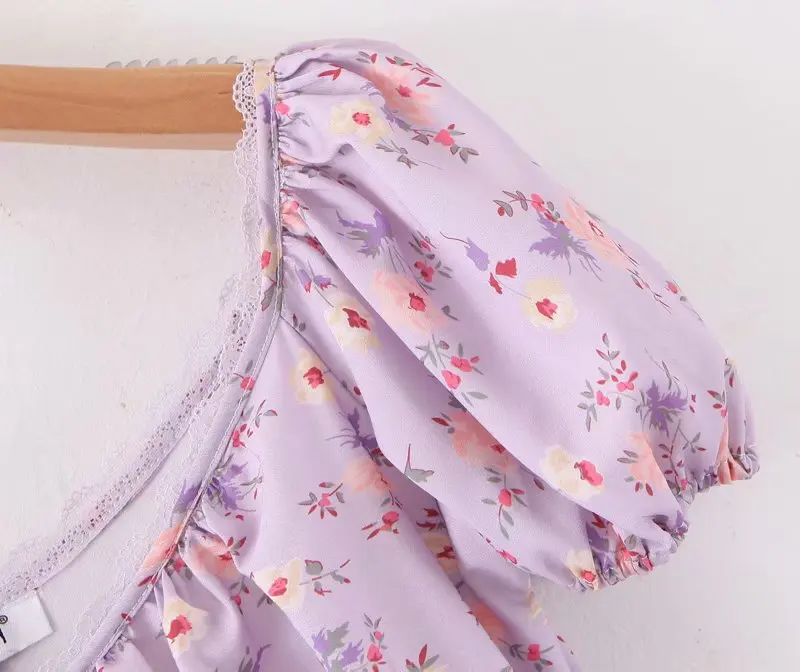 Шикарное фиолетовое цветочное женское платье Bazaleas винтажные женские платья с