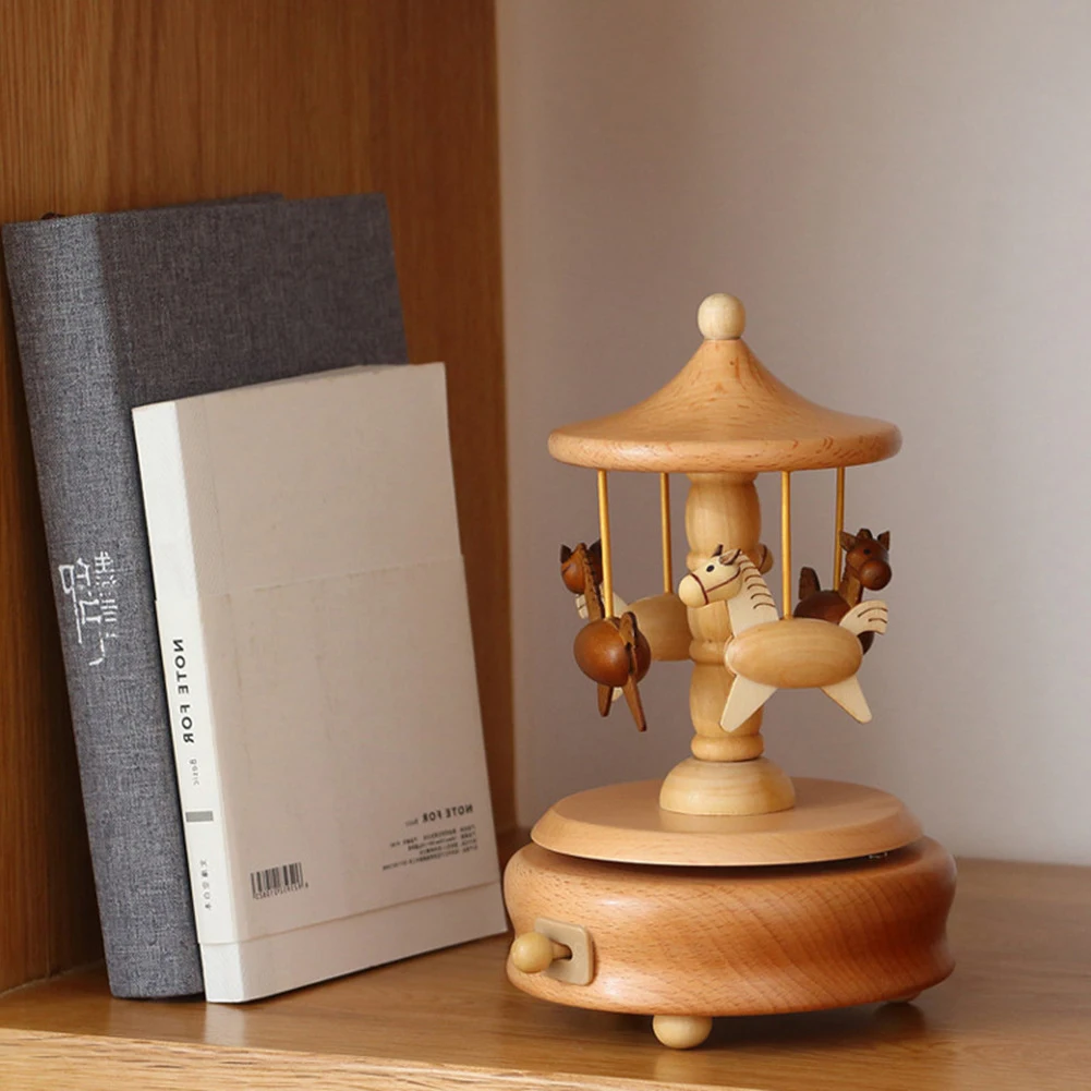 Музыкальная шкатулка в виде карусели деревянная музыкальная деревянные поделки