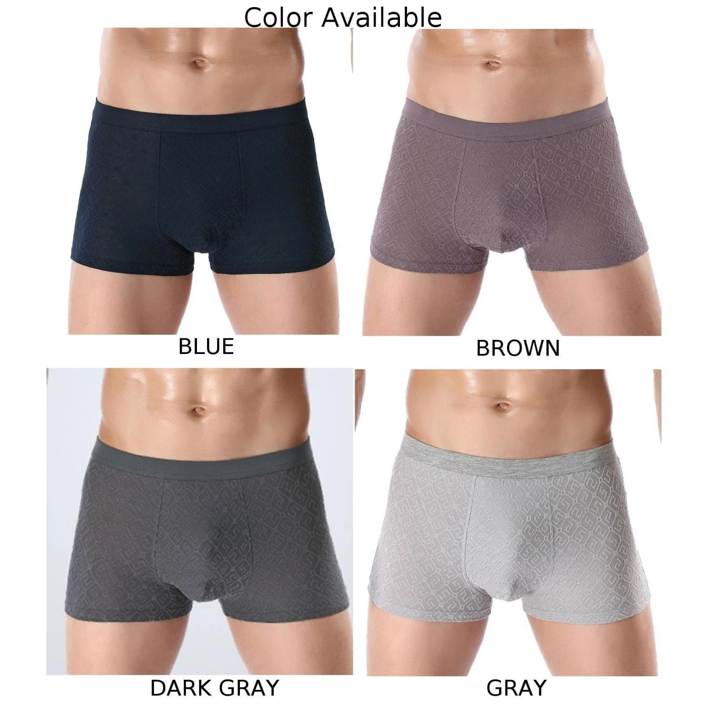 

Men Boxers Elastic Bamboo Fiber Boxer Breathable Briefs Underwear Pants Fashion Solid Color Pouch Shorts Trunks Male Underpants