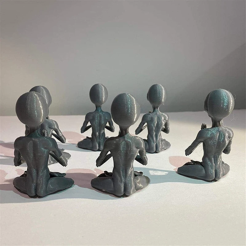 

Meditating Alien Resin Statue Garden Ornament Best Art Decor for Indoor Outdoor Home or Office Promotion