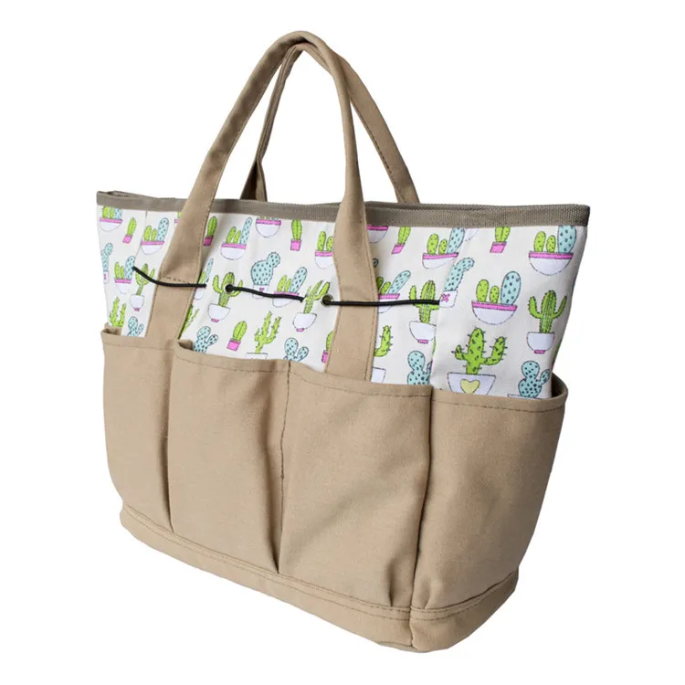 

Garden supplies canvas printing cactus garden tool bag tool handbag household tool storage bag