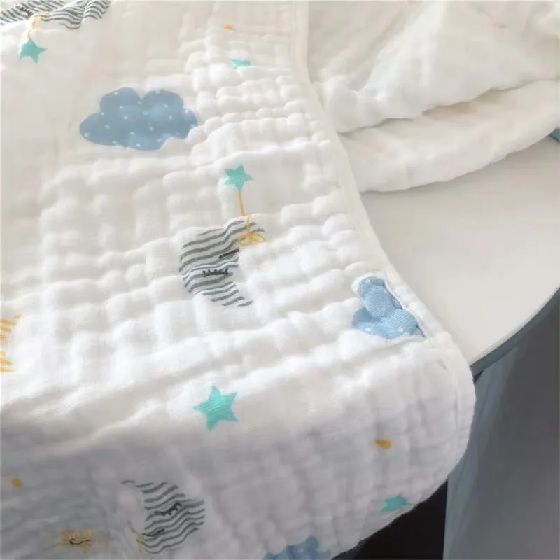 6 Layers Crinkle Cotton Gauze blanket 100% prints color 120x120 cm baby 340 grams 1 piece for sample testing | Дом и сад