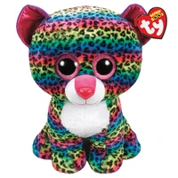 15cm ty beanie eyes colorful spotted jaguar and textured sparkle ears leopard cute animal toys children birthday gift