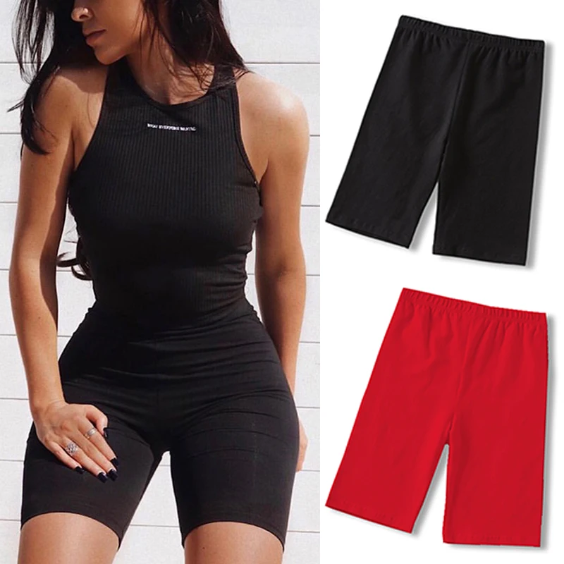 

2020 High Waist Push Up Fitness Biker Leggings Waistband Cycling Sexy Short Leggings Workout Jogging For Leggings Women Training