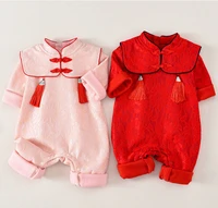 newborn baby jumpsuit chinese style spring and autumn climbing clothes