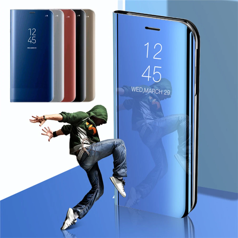 Чехол книжка LAPOPNUT для Samsung Galaxy A71 A51 A20 A20e A30 A40 A50 A70 кожаный тонкий зеркальный чехол