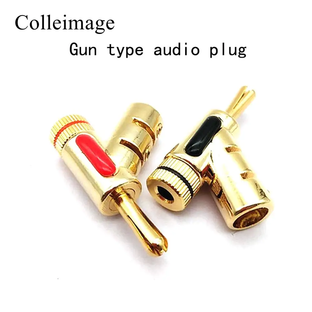 Colleimage Hifi 8 шт. позолоченный Тип пистолета Акустический кабель запирающий разъем