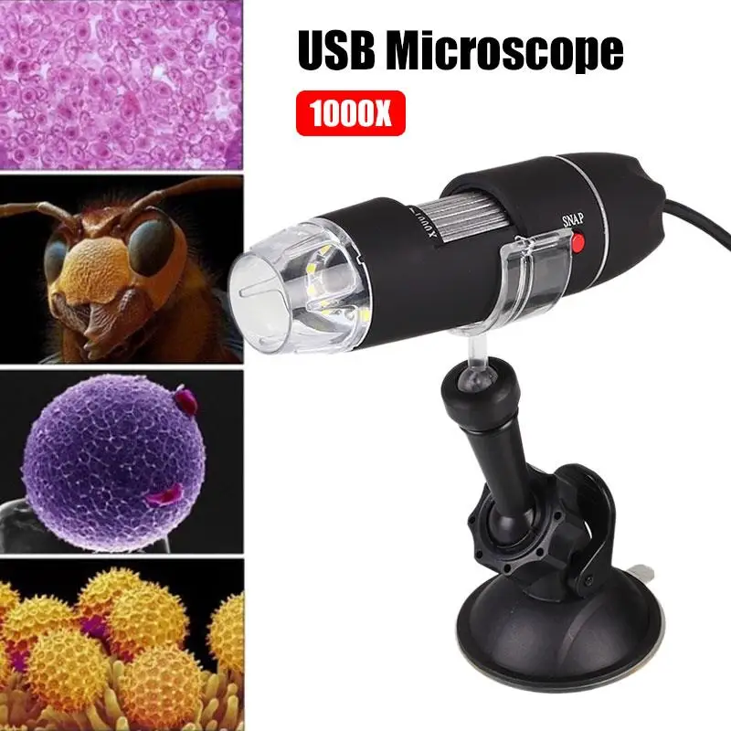 USB-микроскоп электрический портативный с 8 светодиодными лампами - купить по