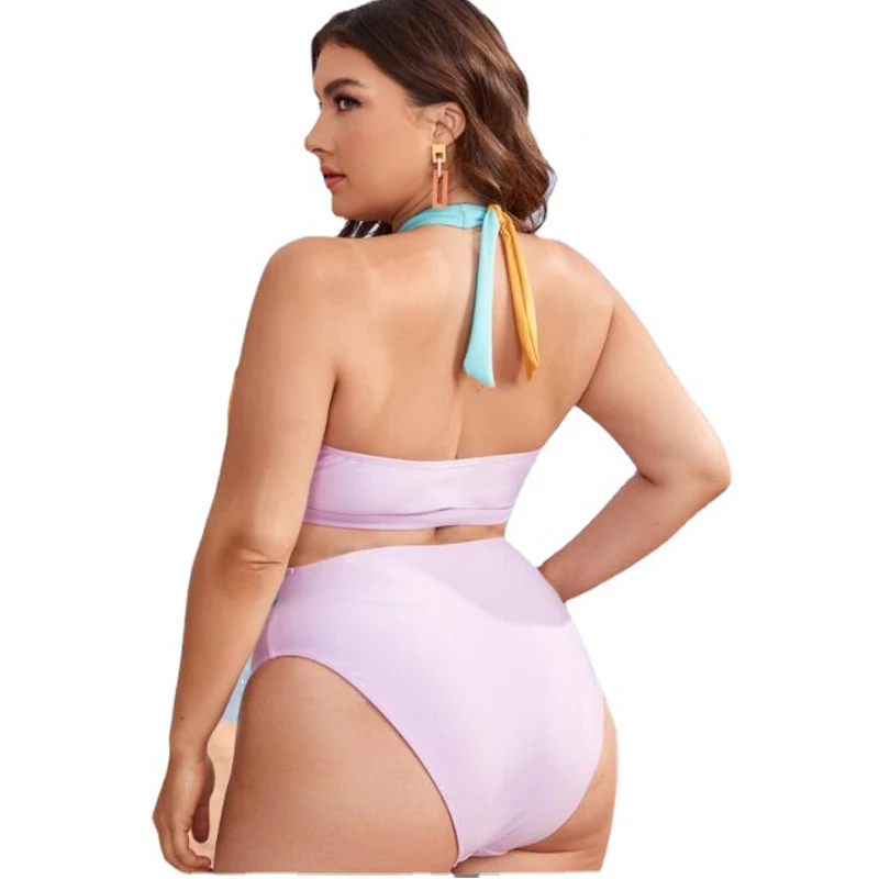 

2022 New Large Size 8XL Swimwear High Waist Women Swimsuit Plus Size Swimsuit For Fat Woman Split Body Bikini Two Sets