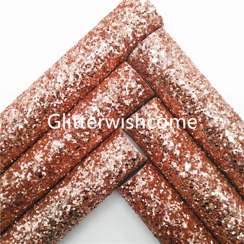 Ткань Glitterwishcome 21x29 см Размер A4 розовое золото крупные блестящие кожаные тканевые