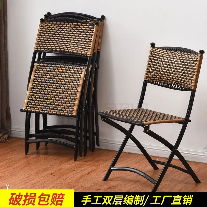 구매 접이식 의자 의자 가정용 간단한 식사 의자 성인 휴대용 등나무 다시 의자 플라스틱 의자 의자