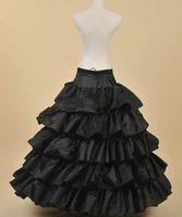 free shipping 5 layers black petticoat with ruffles ball gown 4 hoops crinoline for wedding dresses
