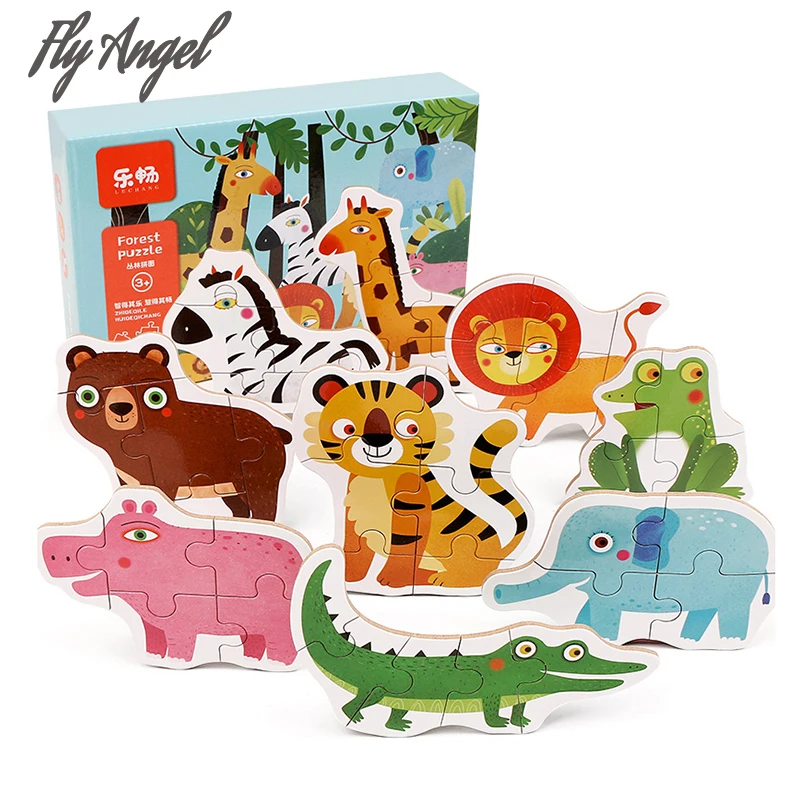 Новые деревянные игрушки головоломки большого размера для детей Мультяшные