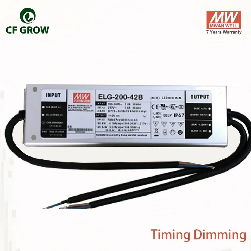Meanwell Dimmable 185W 240W 320W Драйвер HLG-185H-42B HLG-240H-36B, HLG-320H-42B LPC-60-1400, APV-12-12 Выходной светодиодный адаптер питания - Цвет: ELG-200-42B