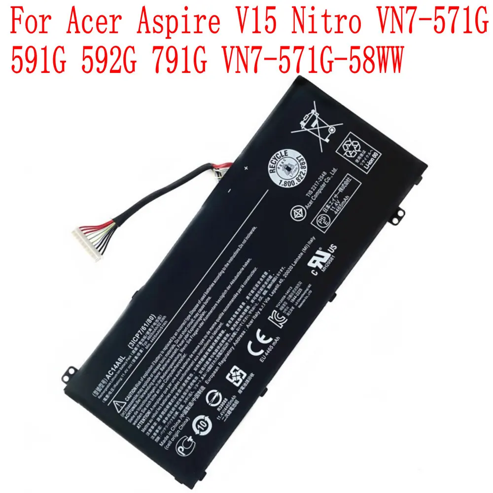 Brand new original spot 4605mAh/52.5WH AC14A8L Battery For Acer Aspire V15 Nitro VN7-571G 591G 592G 791G VN7-571G-58WW Laptop
