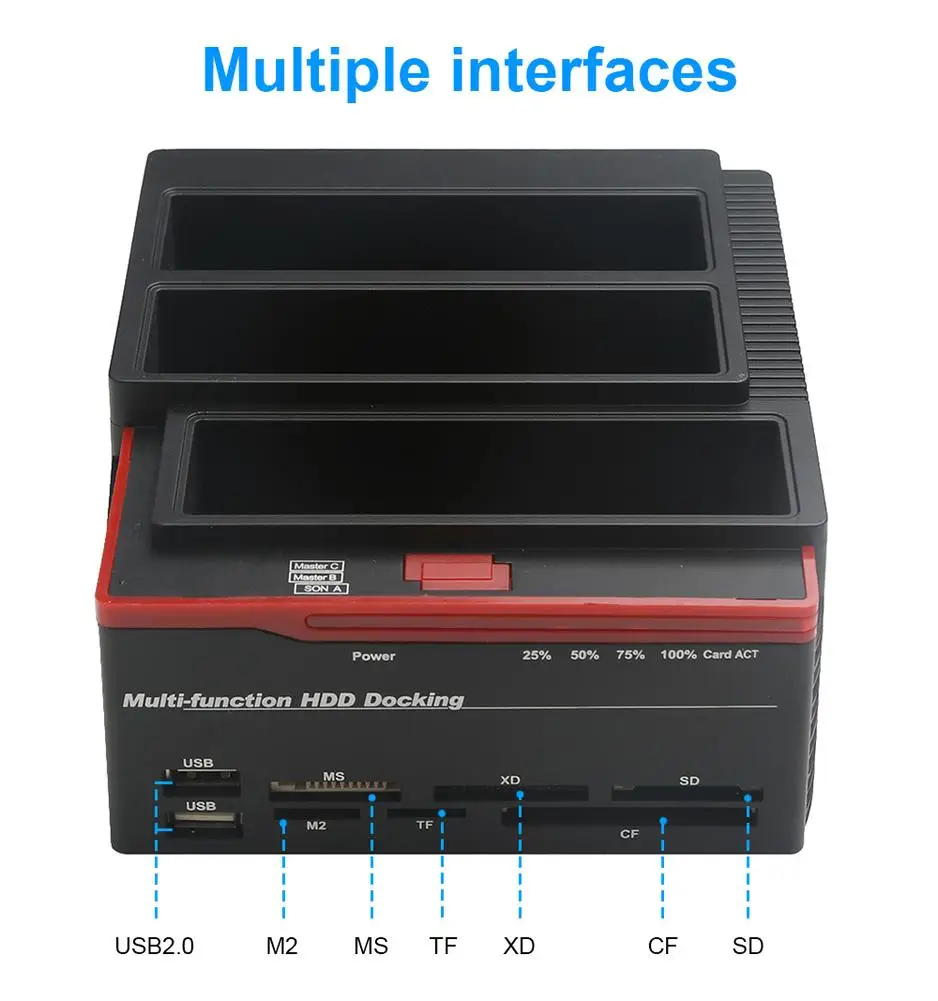 Док-станция для жестких дисков 2 5 дюйма/3 дюйма USB 3 0-2 SATA 1 IDE HDD кардридер M2 слот карт