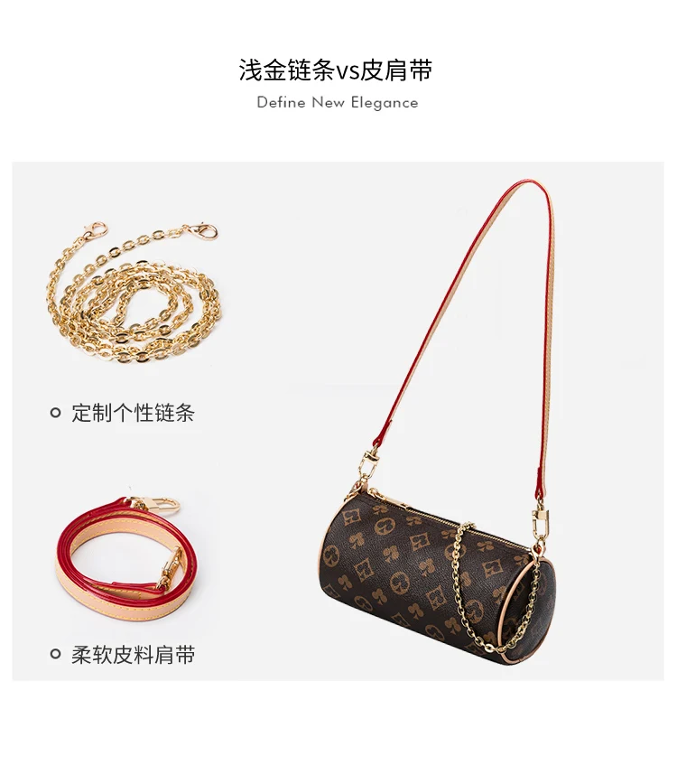 

2021 European and beautiful fashion pillow bag chain decoration cute print underarm bag shoulder messenger small round bag