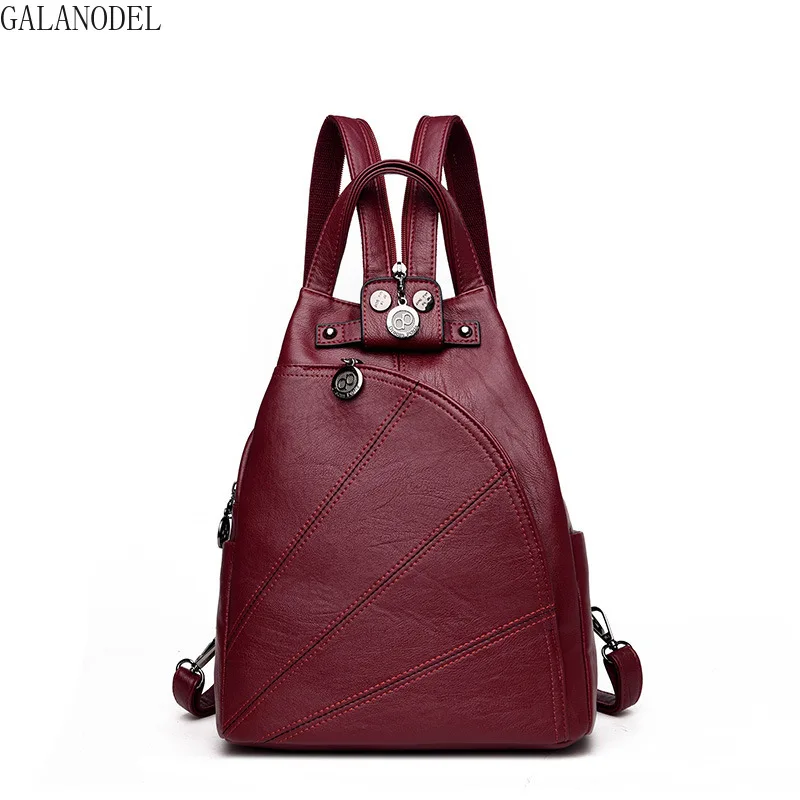 Новинка 2019 женский кожаный рюкзак многофункциональный трансформер Женский