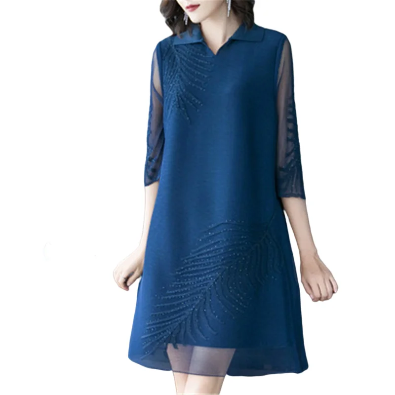 Miyake высококачественное платье для мам с вышивкой в тяжелой промышленности