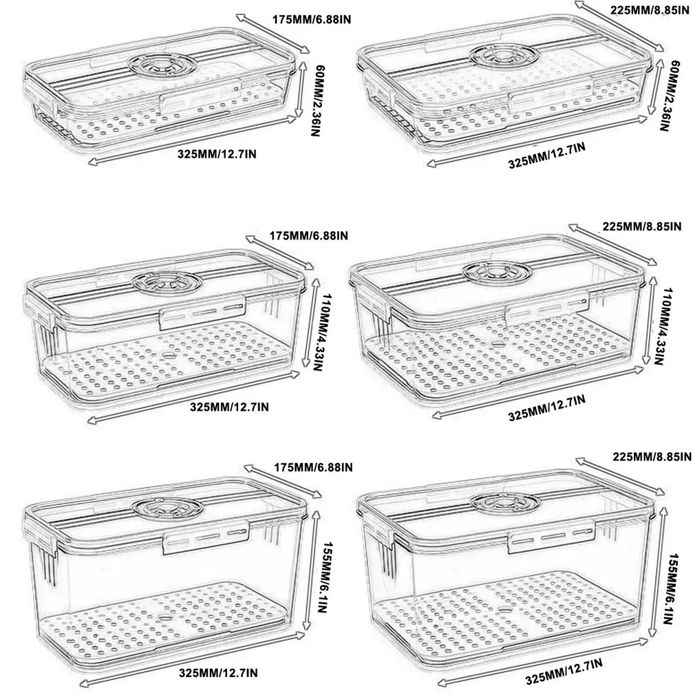 

Refrigerator Storage Box Food Grade PET Plastic Thickened Timekeeping Frozen Storage Box Kitchen Storage Containers