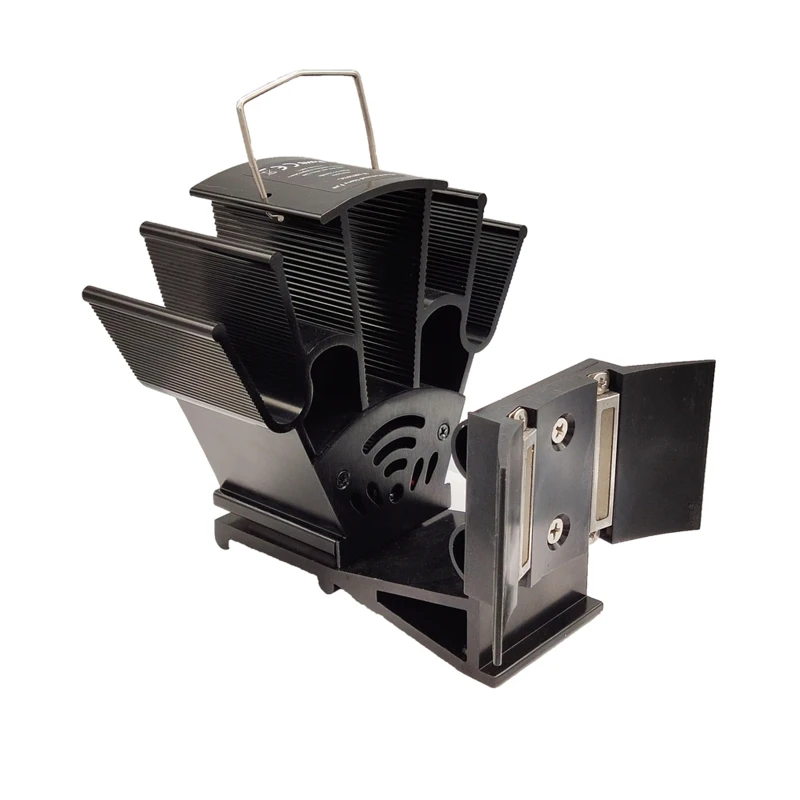 

5 Blades Heat Powered Stove Fan Wall Mounted Magnetic Thermometer for Large Room