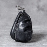 retro fashion personality high quality natural genuine leather motorcycle key bag ladies and mens general daily coin purse