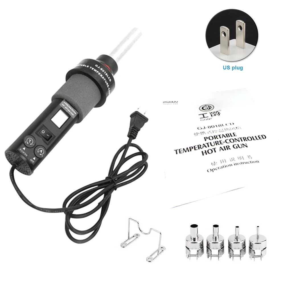 

Repairing Portable Accuracy Hot Air Blower Handheld Electric Low Noise Digital Temperature Adjustable LED Display Household DIY