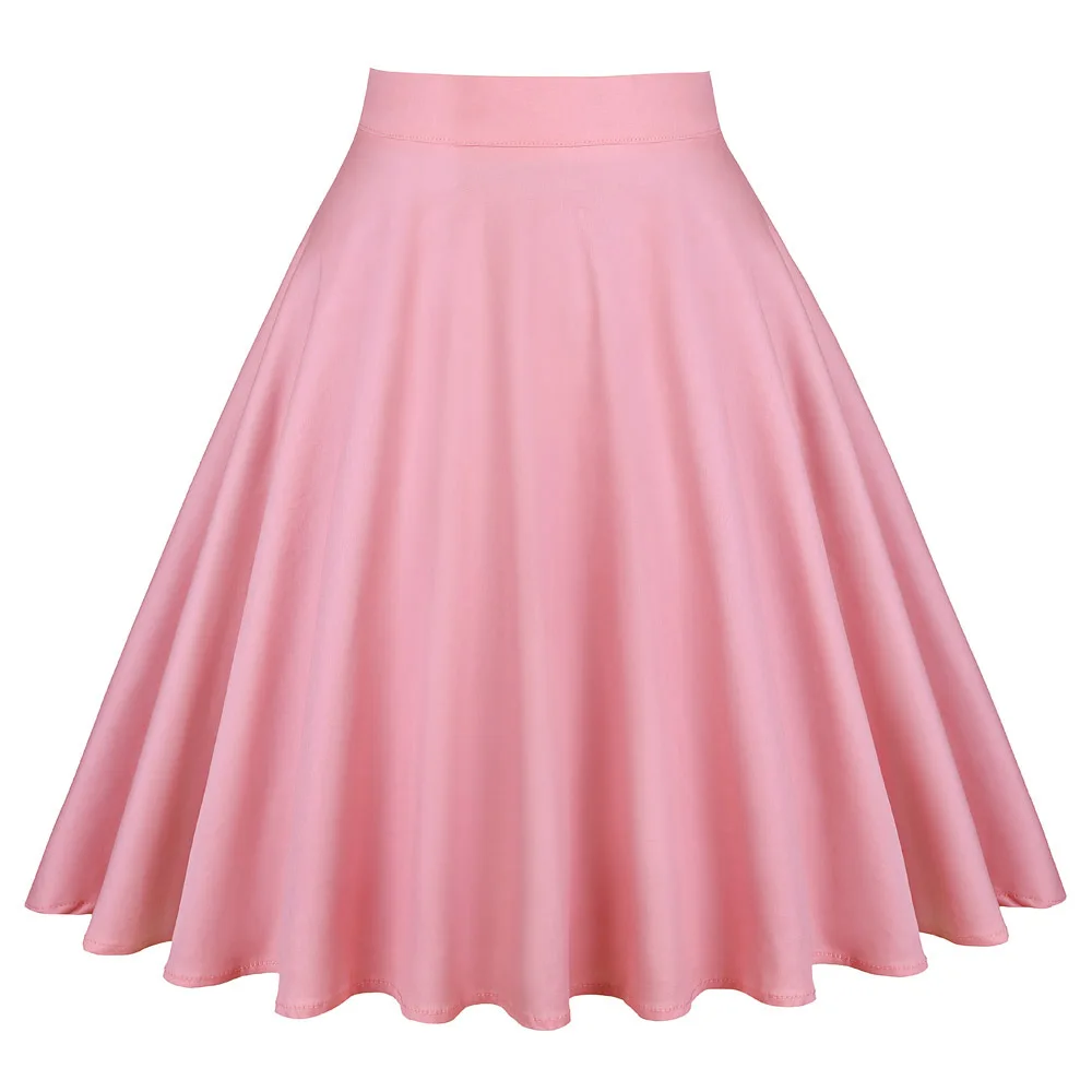 

Hepburn Women Midi Skirt 2022 Summer Pleated Light Pink Solid Faldas Korean Jupe Umbella 90s Aesthetics Clothes Harajuku Skirts