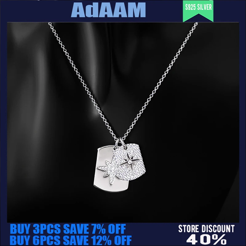 

S925 Sterling Silver New White Gold Square Brand Star Necklace Female Fashion Classic Personality Star Clavicle Chain Gift