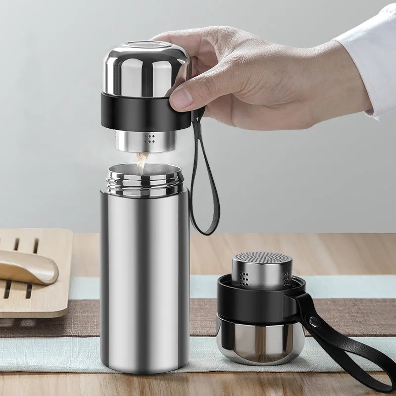 

Portable Thermos Cup Stainless Steel Vacuum Flask with Separation Strainer Tea Infuser Thermos Water Bottles Office Vacuum Cup