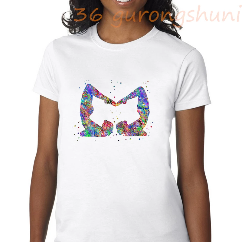 

Woman Tshirt Watercolor Gymnastics Tshirt Animal Graphic Tee Tops Goth Go Fishing Print T Shirt Women Clothes Harajuku Shirts