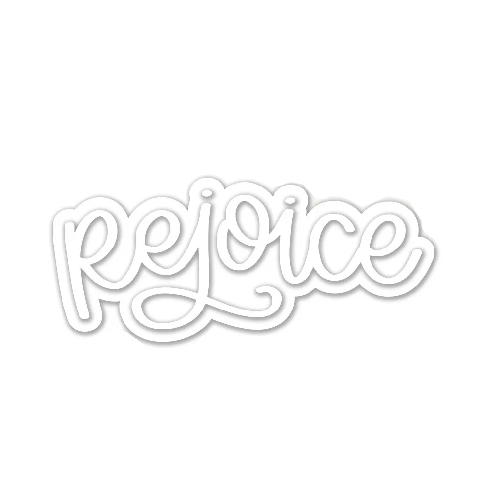 

2021 New Alphabet Metal Cutting Dies for Scrapbooking Paper Making Rejoic Words Embossing Frames Card Crafts No Stamp