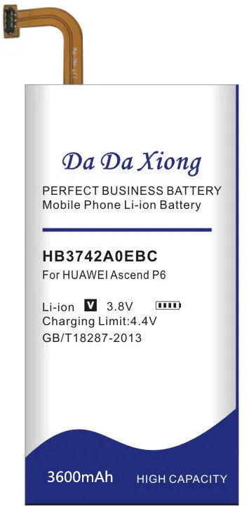 Высококачественный аккумулятор 3600 мАч HB3742A0EBC для Huawei Ascend P6 P6-U06 p6-c00 p6-T00/ G6 G620 G621 G620s