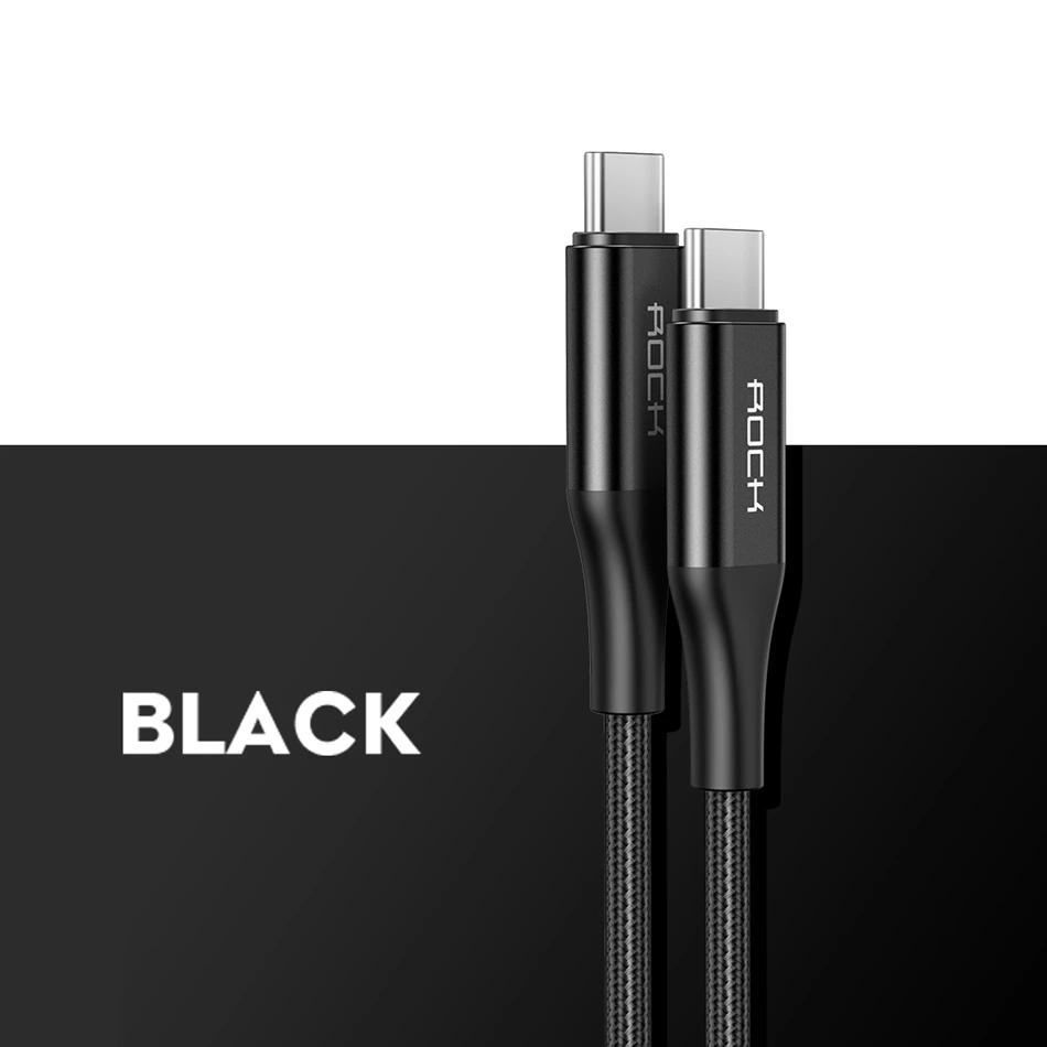 Кабель ROCK type C-type C 5А PD 100 Вт Кабель для быстрой зарядки c кабель для передачи данных type-c кабель для быстрой зарядки мобильного телефона для samsung S10 s9