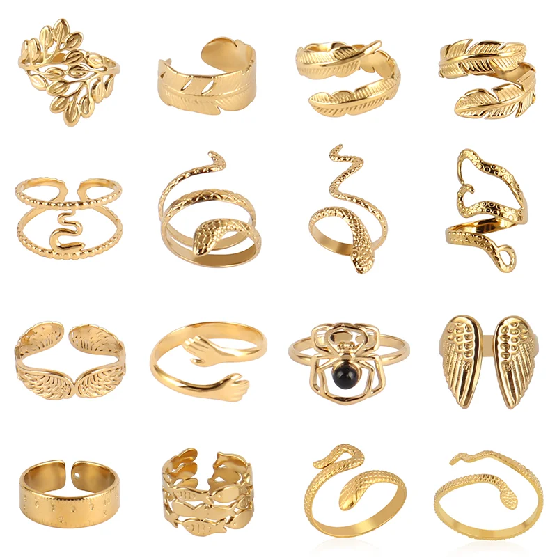 Кольцо из нержавеющей стали в стиле панк змея для мужчин и женщин мужское